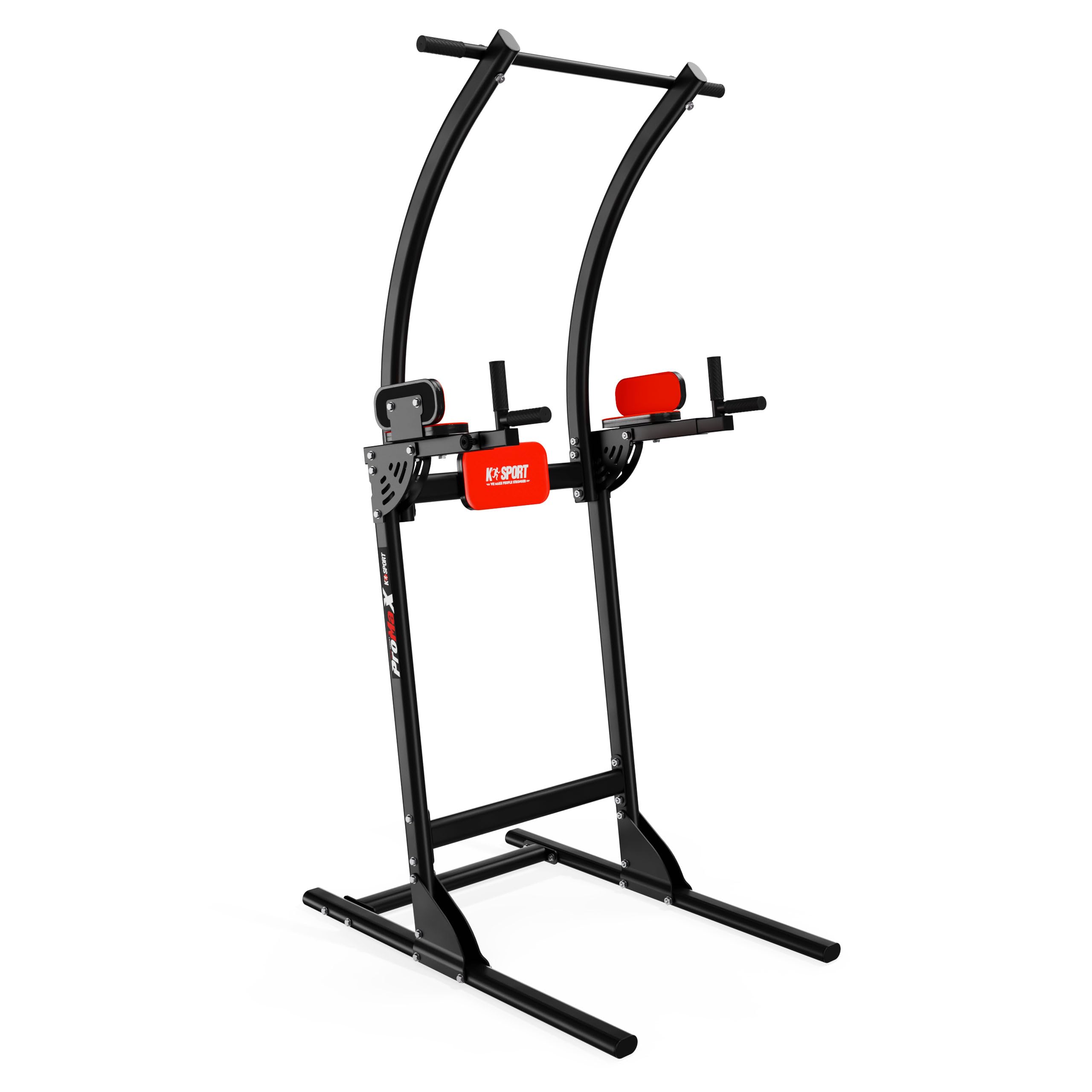 K-Sport: Power Tower Fitness Aparato | Barra de dominadas independiente | Torre de fuerza multifuncional de hasta 150 kg | Fitness Tutm | Torre de fuerza con estación de inmersión y barra de dominadas