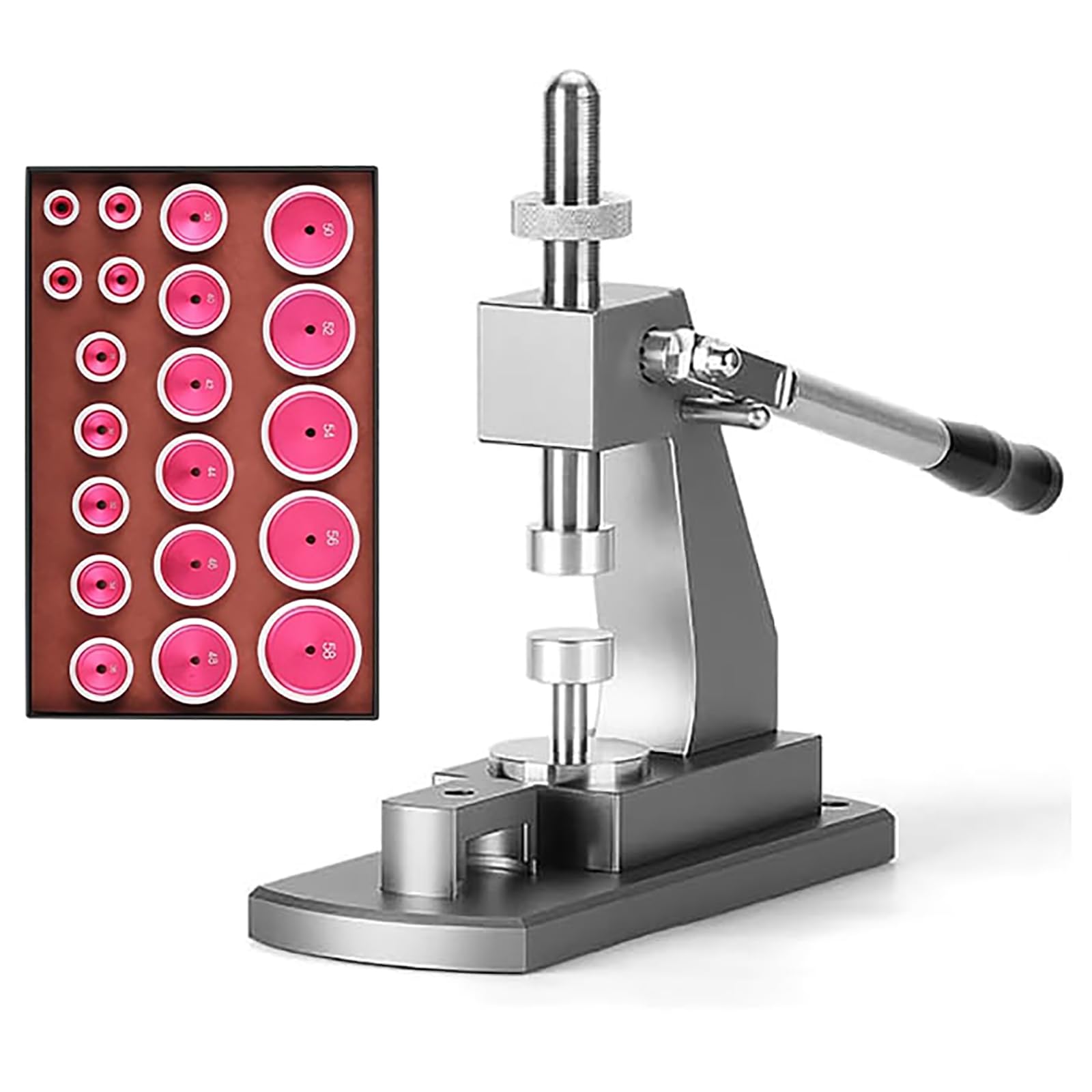 Professional 20-Piece Watch Repair Tool Kit - Heavy-Duty Watch Press Set with Comfortable Handles Sturdy Base - Ideal