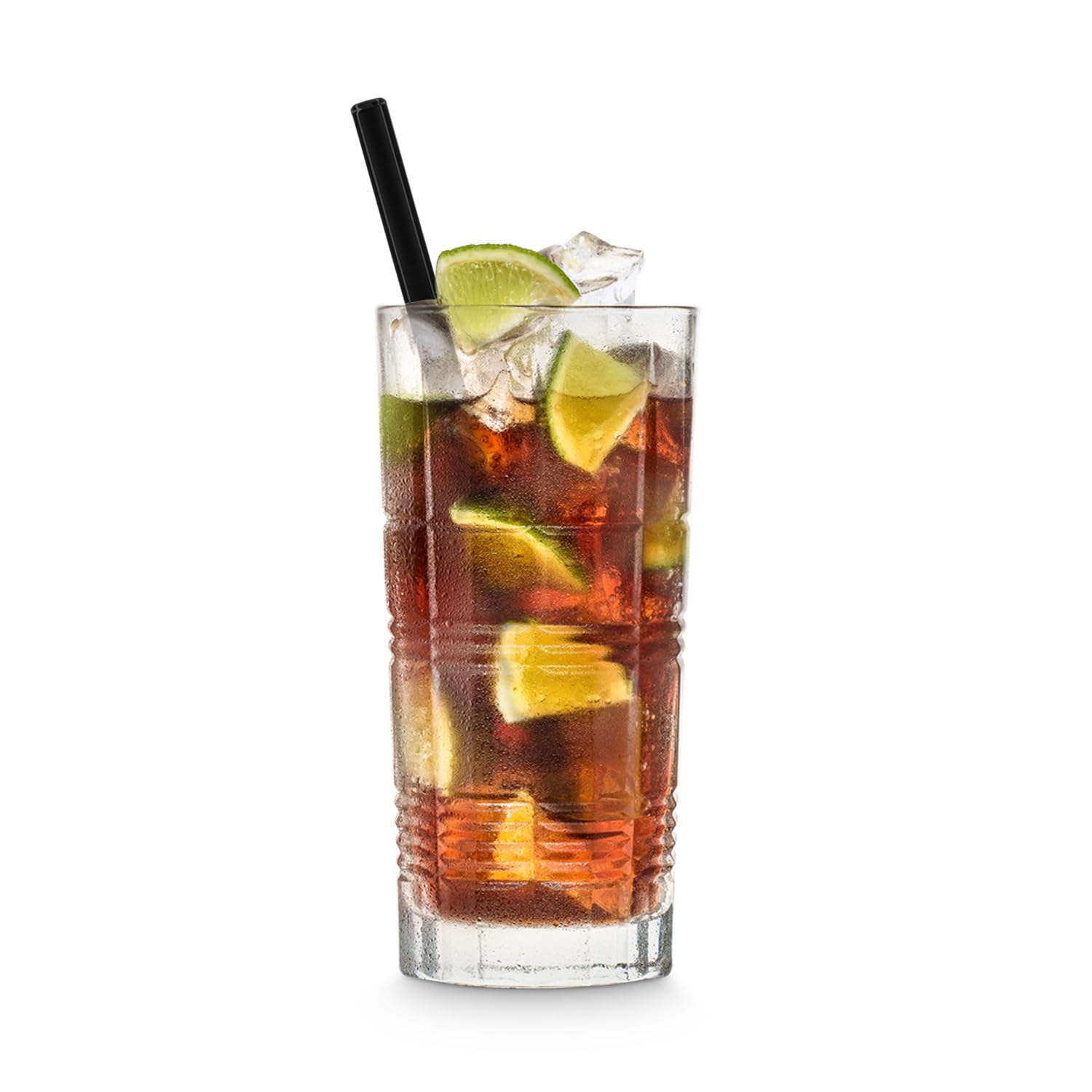 HALM Schwarze Glas Strohhalme Wiederverwendbar Trinkhalm - 50 Stück gerade 20 cm für Gastronomie, Restaurant, Bar, Cafe, Hotel - Spülmaschinenfest - Glastrinkhalme