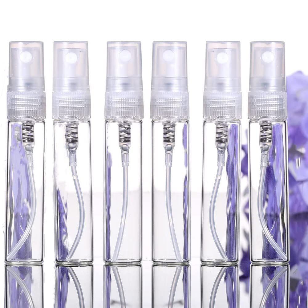 Kamenda Pack of 200 / 2 ml transparent plastic spray bottles, small cosmetic packaging, atomiser perfume bottles, atomiser spray fluidity