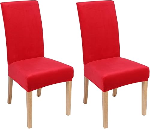 Vista 44 de Smiry Juego de 6 fundas elásticas de terciopelo para sillas de comedor, suaves, extraíbles y lavables, fundas protectoras para sillas Parsons