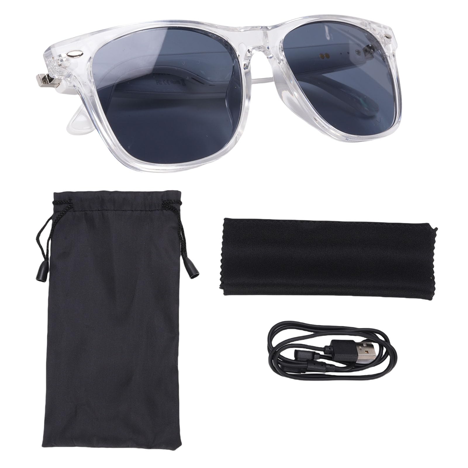 W SMART Okularach Automatyczne Rozpoznawanie Tłumaczenia Obiektywu UV400 Okulary Przeciwsłoneczne Zdalne Fotografia z Mikrofonem i Głośnikiem do Podróży (Okulary przeciwsłoneczne białej ramy)