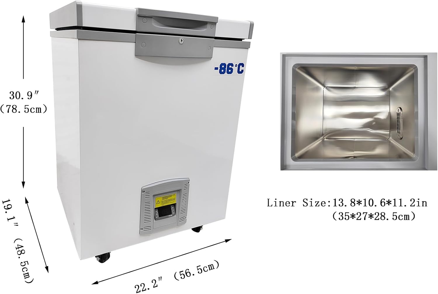 -86℃ Ultra Low Temperature Lab Freezers 28L Lab Cryogenic Freezer Storage Box for Restaurants Catering Industry Laboratories
