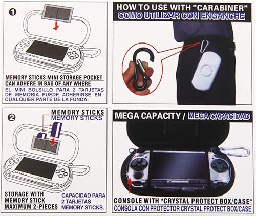 Miniatura 4 de SUODAO Funda de transporte Portect, duradera y portátil para juegos PSP 100020003000, accesorios para juegos duros (negro)