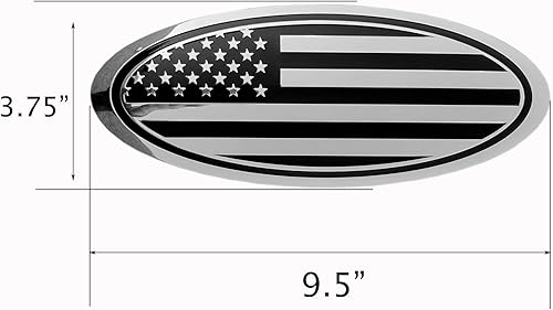 Vista 4 de Placa de identificación ovalada de 9.5 pulgadas para F150 2015-2021 delantera y trasera (cromo, 9.5 pulgadas)
