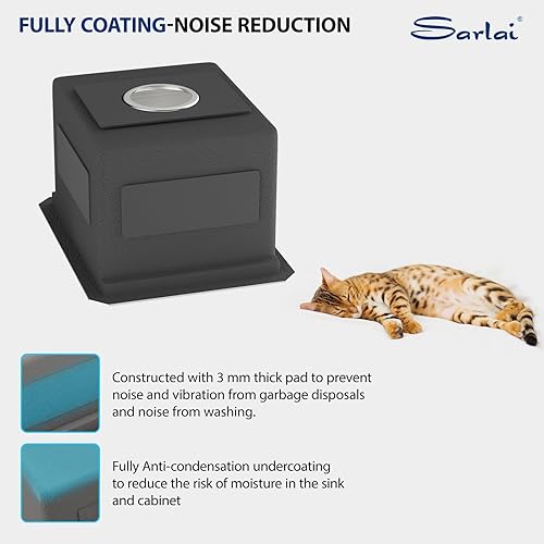 Miniatura 9 de Sarlai - Fregadero de cocina de 30 pulgadas de acero inoxidable de 30 x 18 pulgadas, fregadero de cocina profundo de calibre 16 con repisa para