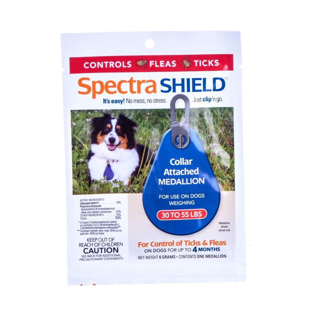 Médaillon anti-puce collier Durvet Spectra Shield chien 13-25 kg rouge efficace