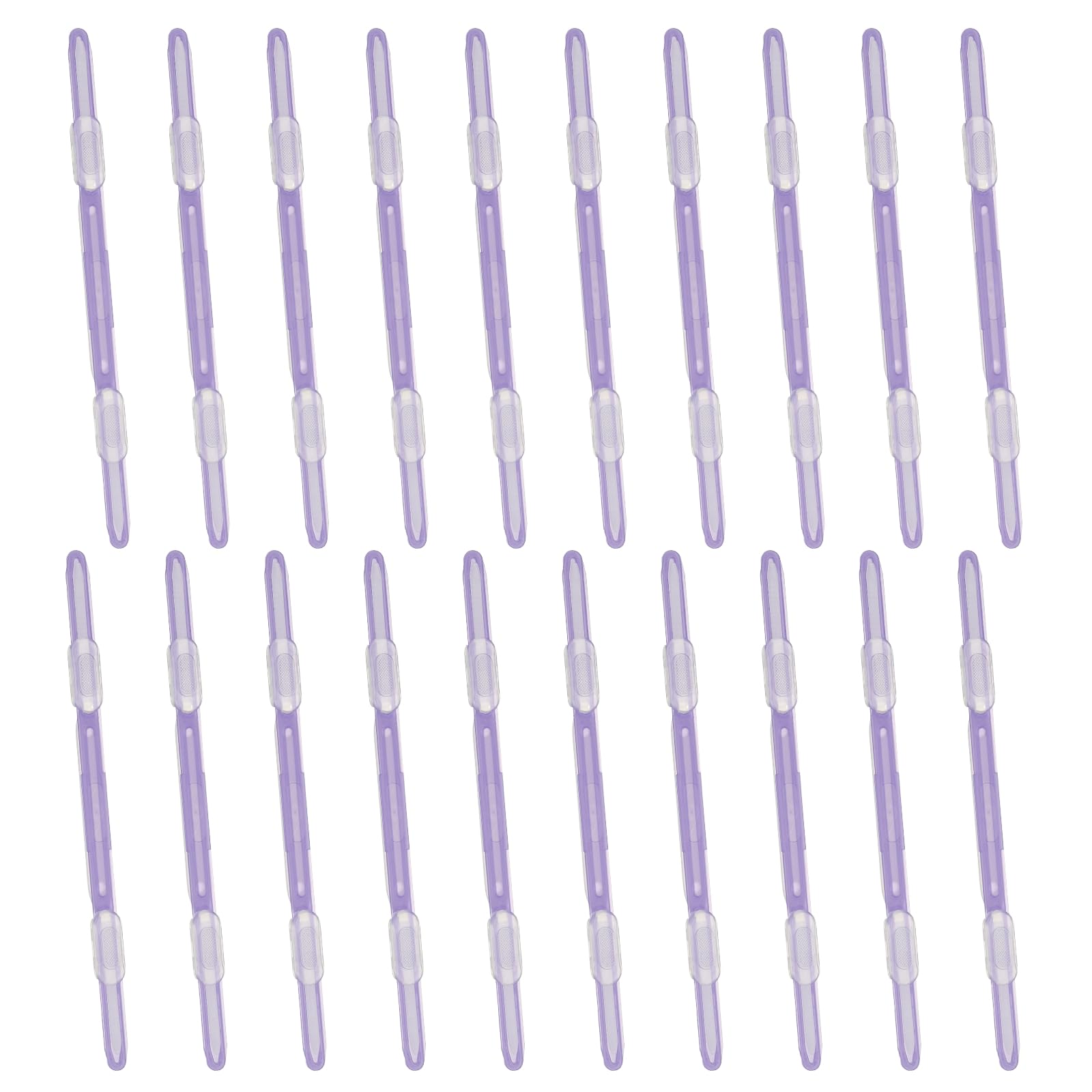 PATIKIL 20 Pcs Loose-Leaf Paper Binding Clamps, Purple Plastic Paper Organizers Notebook Fasteners Reusable Prong Binder Clip for Home Office File Report Chart Documents