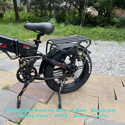 Suporte de vara de pesca de bicicleta - As varas de pesca estão presas com segurança à bicicleta - s
