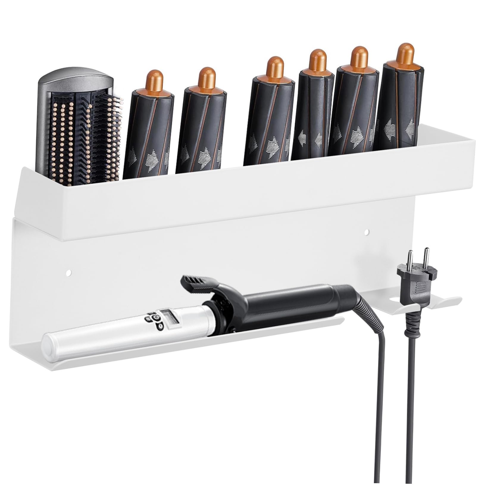 ERINGOGO soporte para secador de pelo estante para hierro para el cabello soporte para plancha de pelo organizador de almacenamiento de secador de pelo material de aluminio