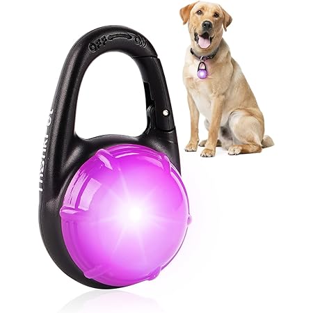 ThinkPet Dog Collar Light for Night Walking, Flashing Dog Night Light Clip Waterproof Pet LED Walking Light for Harness/Leash Safety Blinking Lights for Night Running Cycling Climbing Party