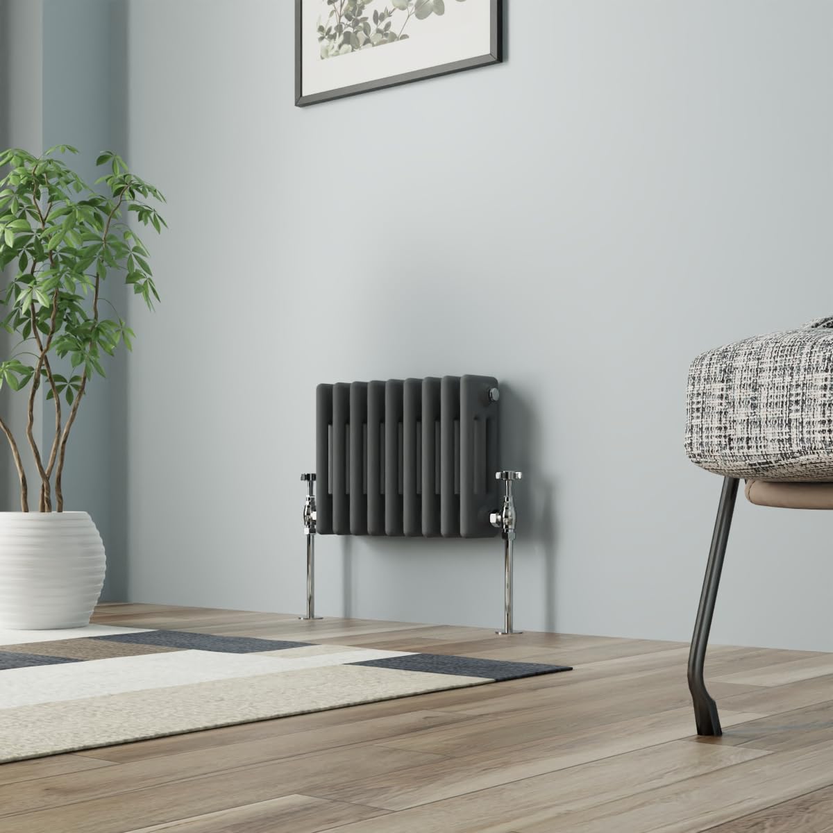 NRG 300x425 Traditional Colosseum Cast Iron Bathroom Radiator Anthracite 3 Panel for Living Room and Kitchen โ image 1