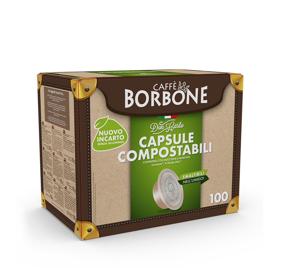 Caffè Borbone kapsułki do kawy A Modo Mio, mieszanka: czarna, czerwona, niebieska, złota lub bezkofeinowa. Ilość: 50, 100, 200, 300, 400 lub 500, 400.