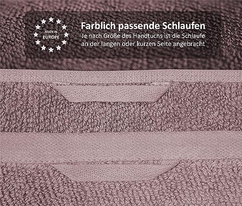 BEAUTEX Handtuch-Set Premium Frottier Sets Made in Europe, 100% Baumwolle 550g/m², Oeko-TEX Zertifiziert (Set: 2 Gäste-, 2 Hand-, 2 Badetücher in Altrosa)