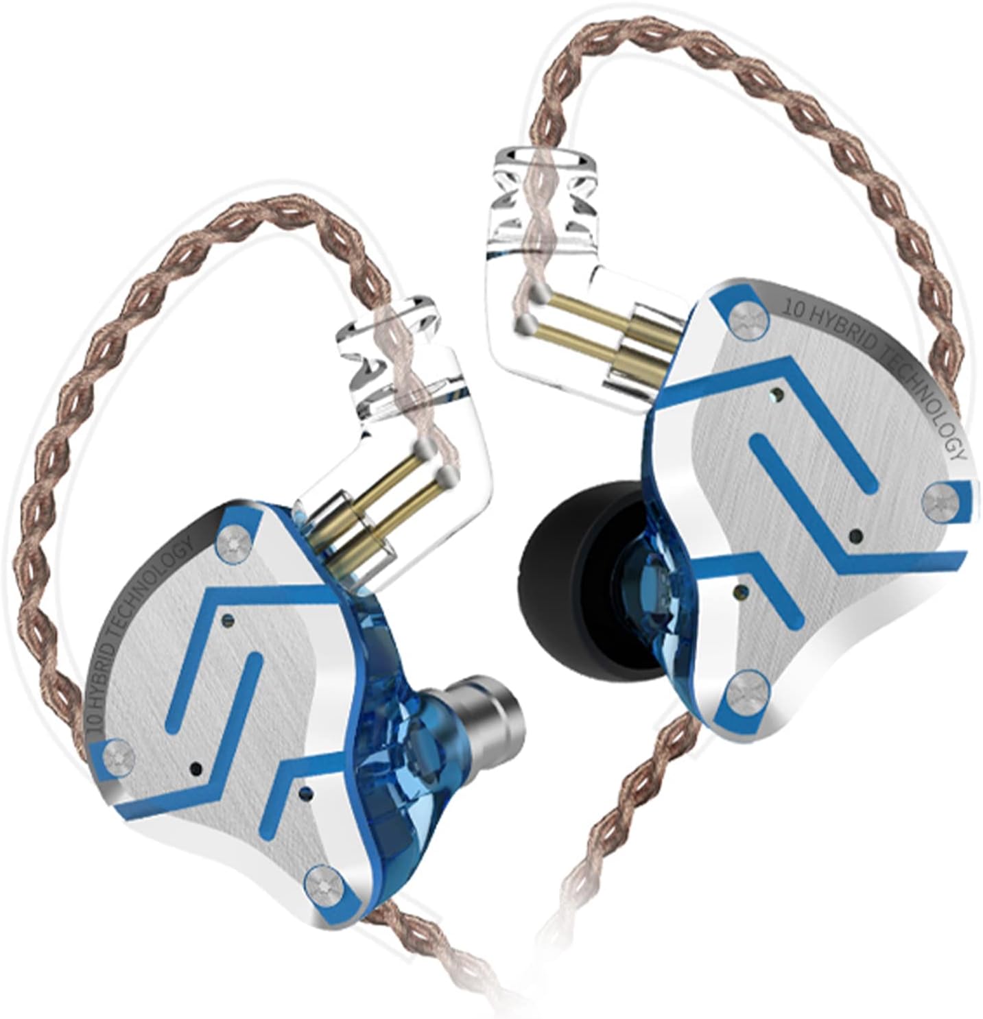 CCA KZ ZS10 Pro 4BA+1DD In-Ear Headphones HiFi Clear Bass Musician Earphones Headphones Noise Cancelling Monitor Headphones with Removable Cable