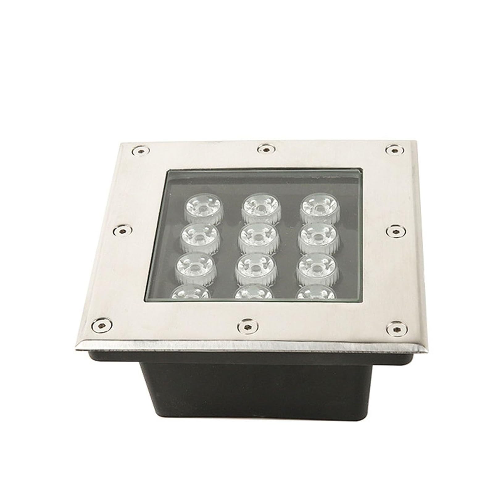 QICBYING Ground LED Landscape Lights - Square Outdoor Buried Lamp, IP67 Waterproof LED Spotlight, 85-265V Led Well Lights, Outdoor Recessed LED Light, Paths Illumination(Warm Light,3W)