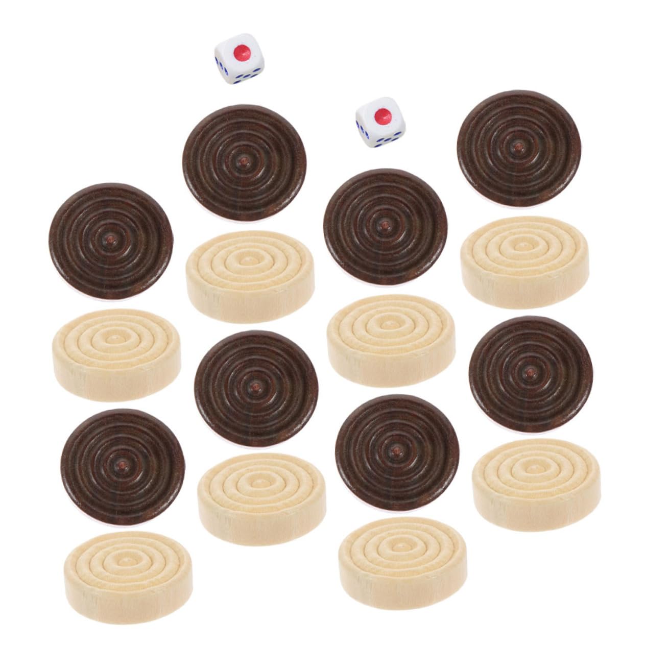 SUPVOX Elegant Wooden Backgammon Set Chess Pieces Travel Friendly Replacement Kit Family Night Educational Game