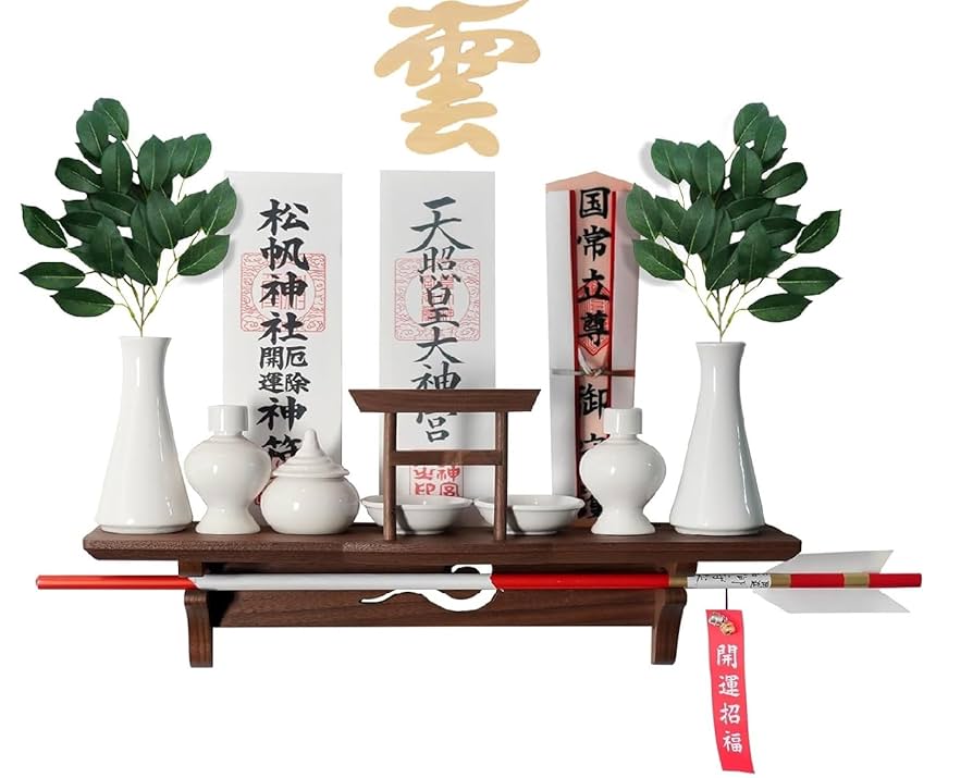 木彫刻家手作り 木製雲棚 お札立て モダン神棚【小】 木彫刻家手作り 木製雲棚 お札立て モダン神棚【小】