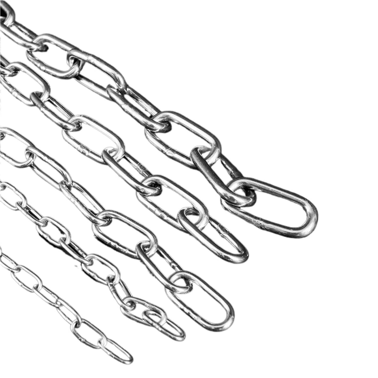 Chain Length 1.2-10MM Diameter Polished Welded SS304/316 Stainless Steel Long Short Link Chain for Lifting Binding(10mm Long Link,Stainless 304)
