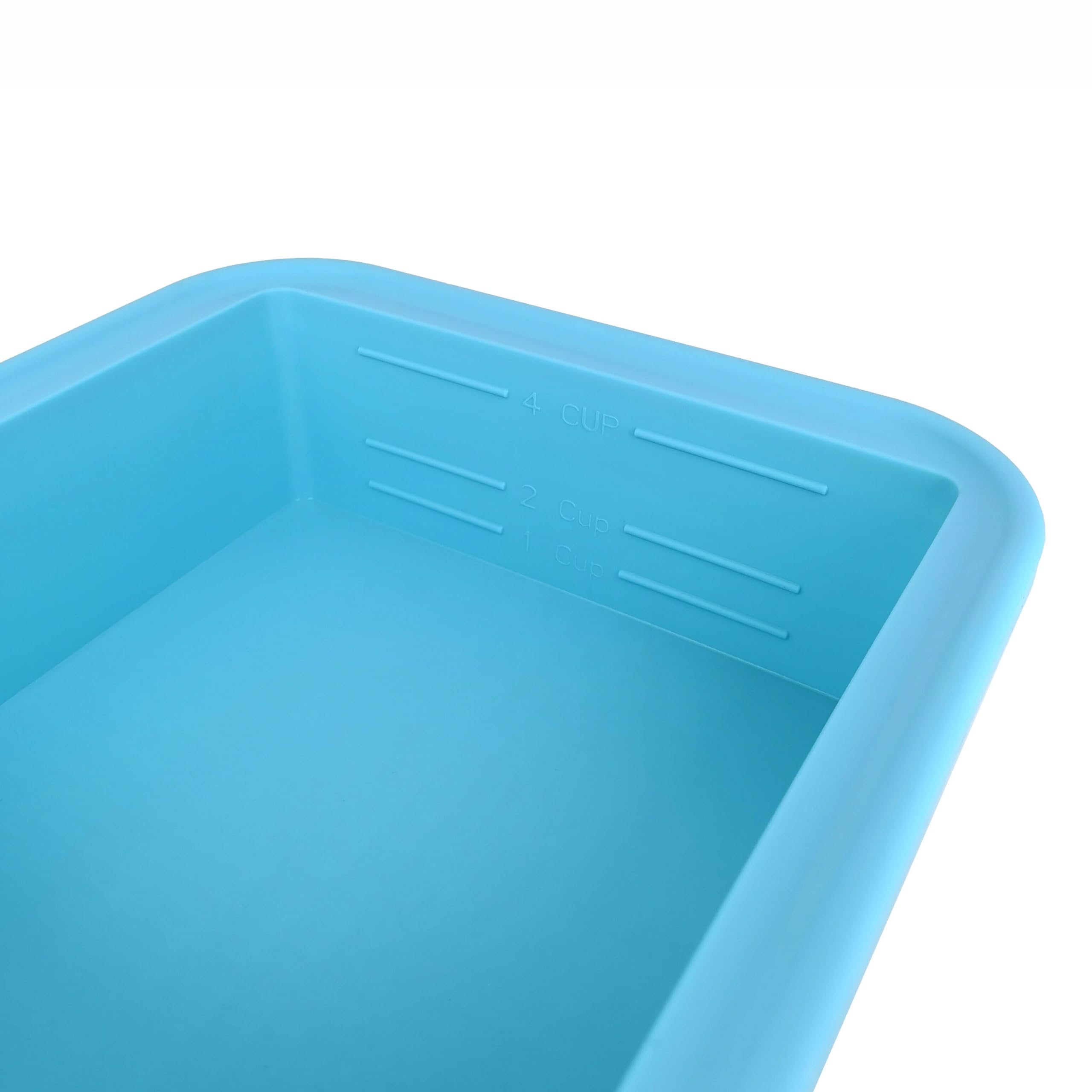 Freezer Tray with Lid 4-Cup 2 Pack - Make 2 Perfect 4-Cup Portions - Large Ice Molds - Easy-Release, Stackable, Spill-Resistant Ideal for Food Storage & Meal Prep