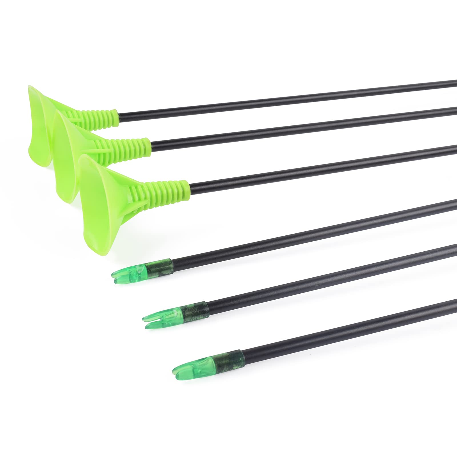 NIKA ARCHERY 66 cm, 61 cm, strzały króla łuku, zestaw 8 sztuk, z włókna szklanego, z pomarańczową przyssawką, łuk dla dzieci