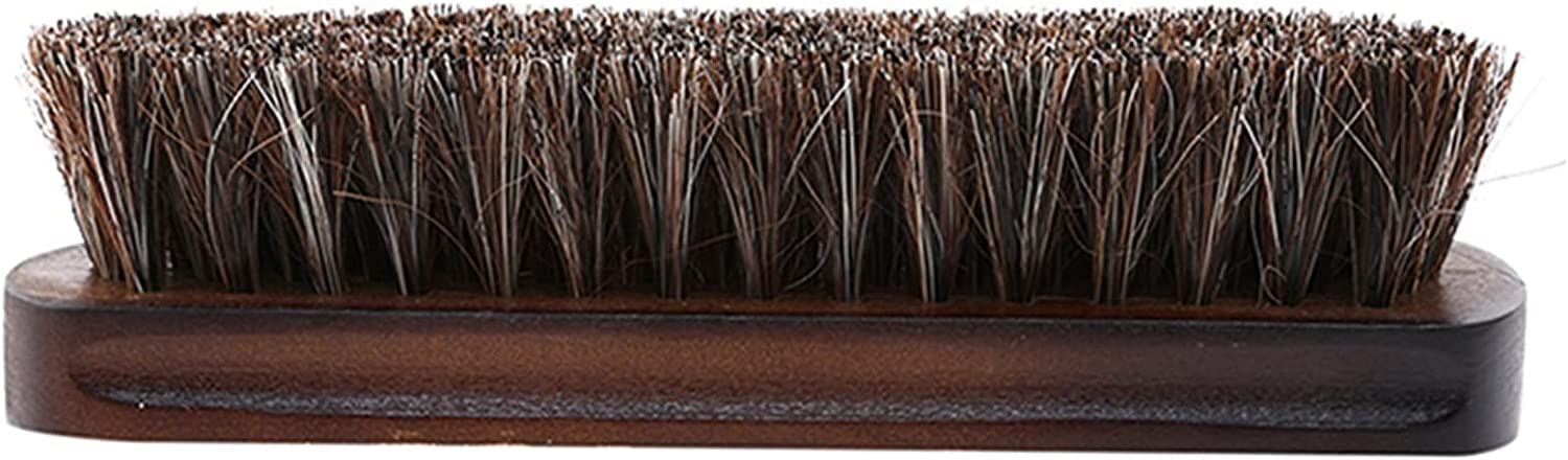 Cepillos for Zapatos for el hogar, Cepillo for Zapatos de Pelo de Caballo Pulido Suave de Crin Real, Cuero Natural Pulido con Mango de Madera, Cepillo for Herramientas de baño