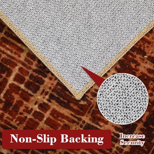 COZYLOOM Washable Rugs 8x10 Rug for Living Room Modern Rug for Bedroom Christmas Red Rug Abstract Large Rug Soft Non Shedding Low Pile Stain Resistant Carpet for Dining Room Classroom 8'x10' Red