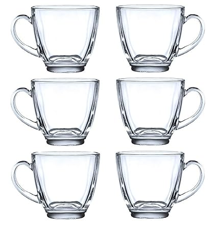 Jinelza Italian Premium Glass Coffee Mug Tea Cups Set of 6-190 ML, Transparent, Square Glass Cups Set for Tea, Coffee, Green Tea, Milk Cup, Hot Cold Drinks Cups (JSTC-Square Tea Cup 190ML, 6 PCS)
