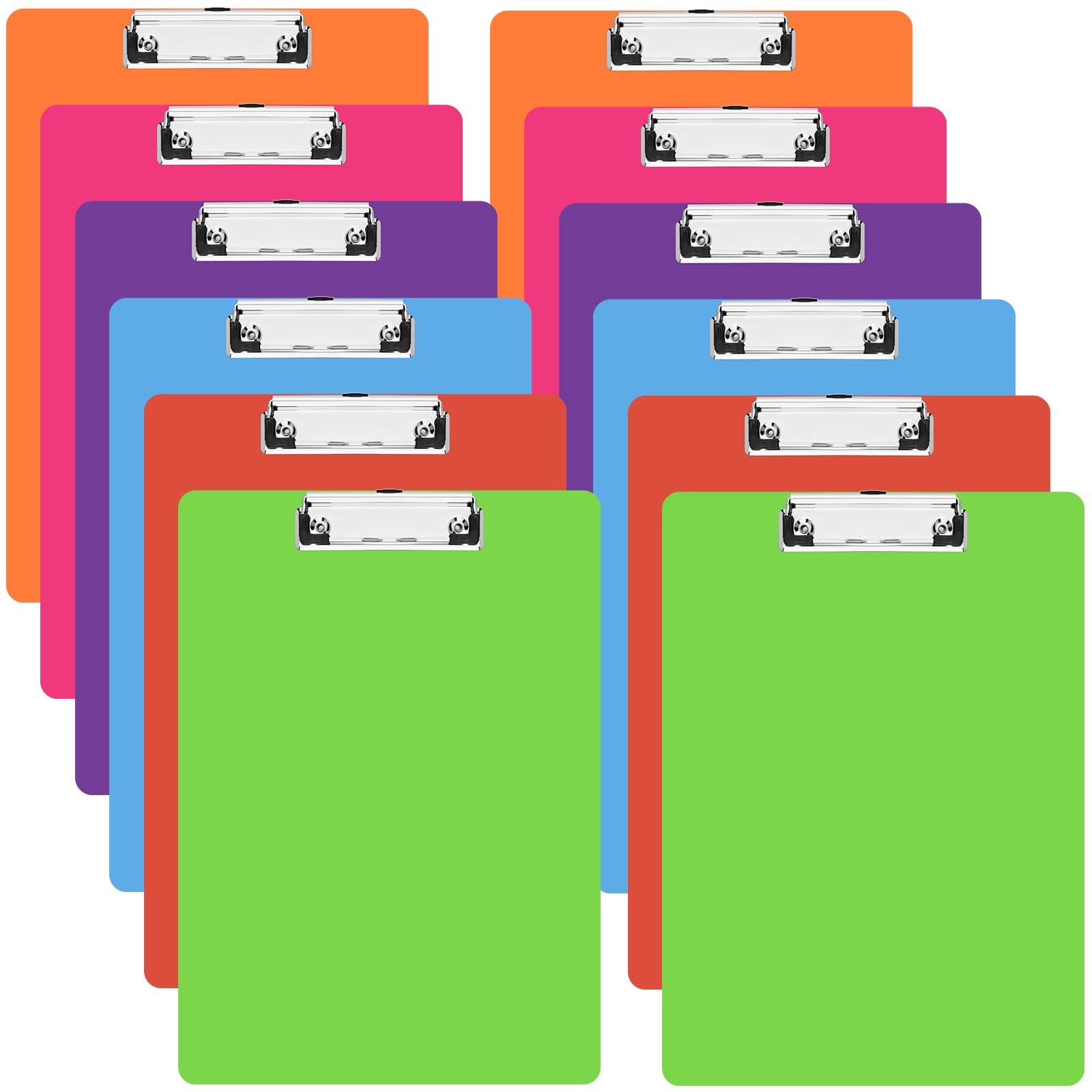 HEIHAK 18 PCS A4 Plastic Clipboards, 31.5 X 22.5cm Folder Boards, 6 Coloured File Plate Clips For Fixing Storage Paper, Files, Drawings - View #3