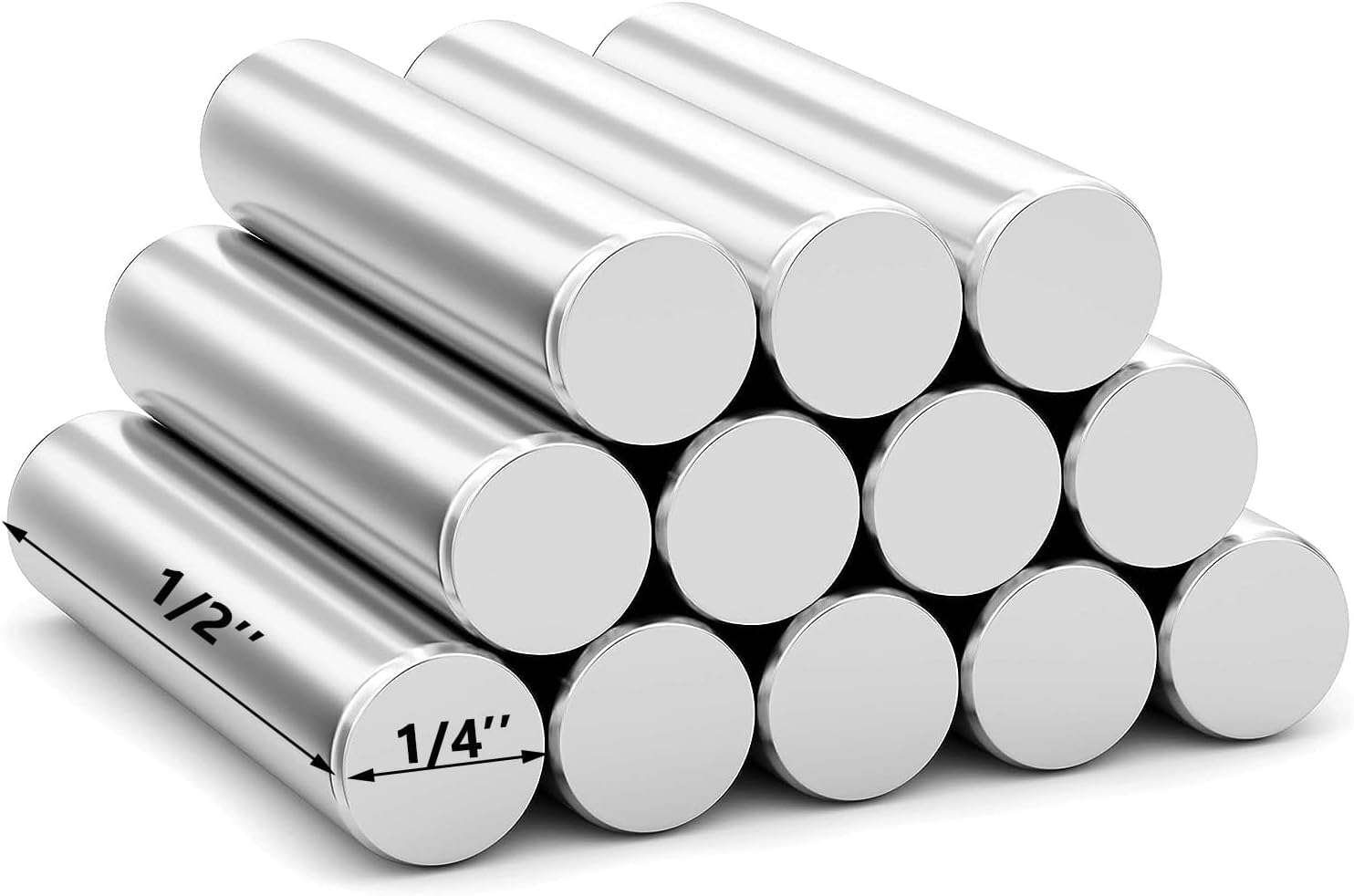 Realth Magnetic Cylinder Neodymium Permanent Rare Earth Circular Magnets Rod for Science Teaching and Craft 12 Pack(MC607)