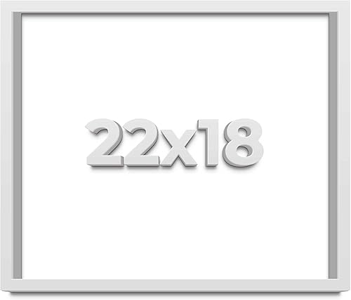 Miniatura 1 de Marco de caja de sombra blanca de 22 x 18 pulgadas, marco de caja de sombras, tamaño interior 22 x 18 x 1 pulgadas de profundidad, marco blanco está