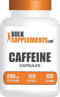 BULKSUPPLEMENTS.COM Caffeine Capsules - Caffeine Pills 200mg - Caffeine Capsule - Stay Awake Pills - Caffeine Supplements...