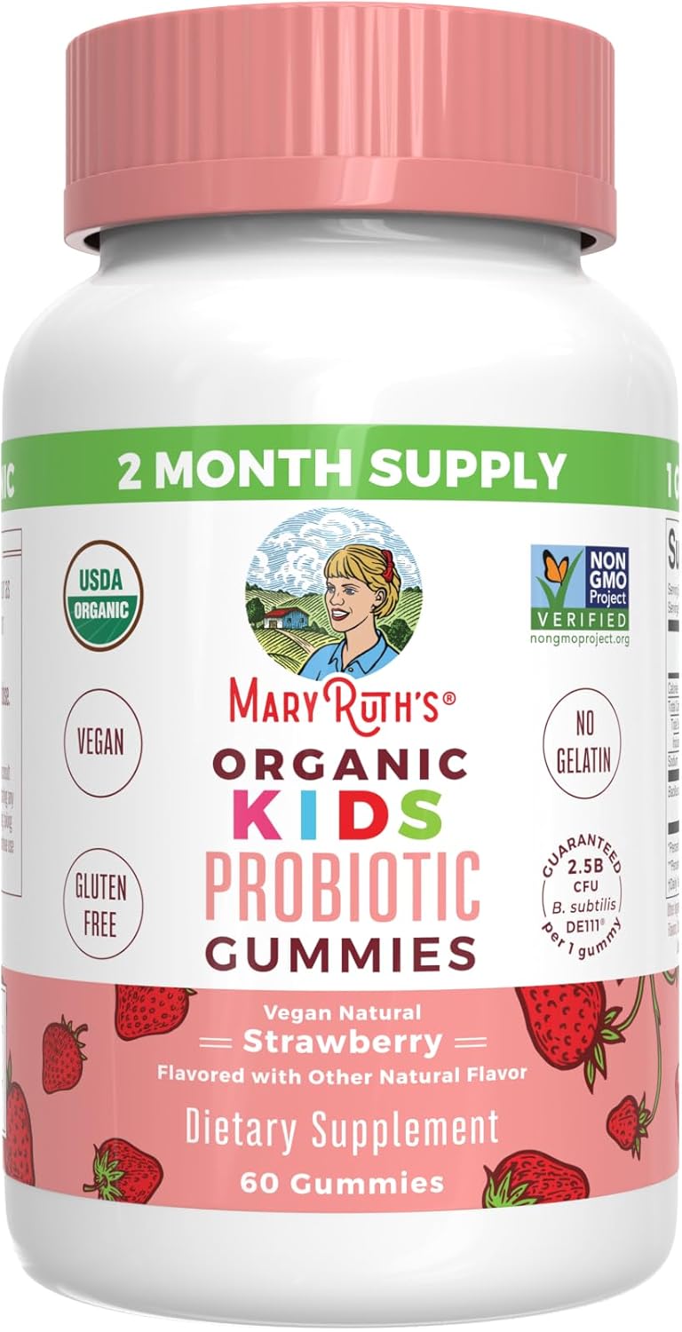 MaryRuth Organics Gummies for Kids–Multivitamin (Mixed Berry & Cherry), & Probiotic (Strawberry) | USDA Organic, No Gelatin! | Vitamins for Immunity, Gut Health, & Overall Wellness | Vegan, Non-GMO