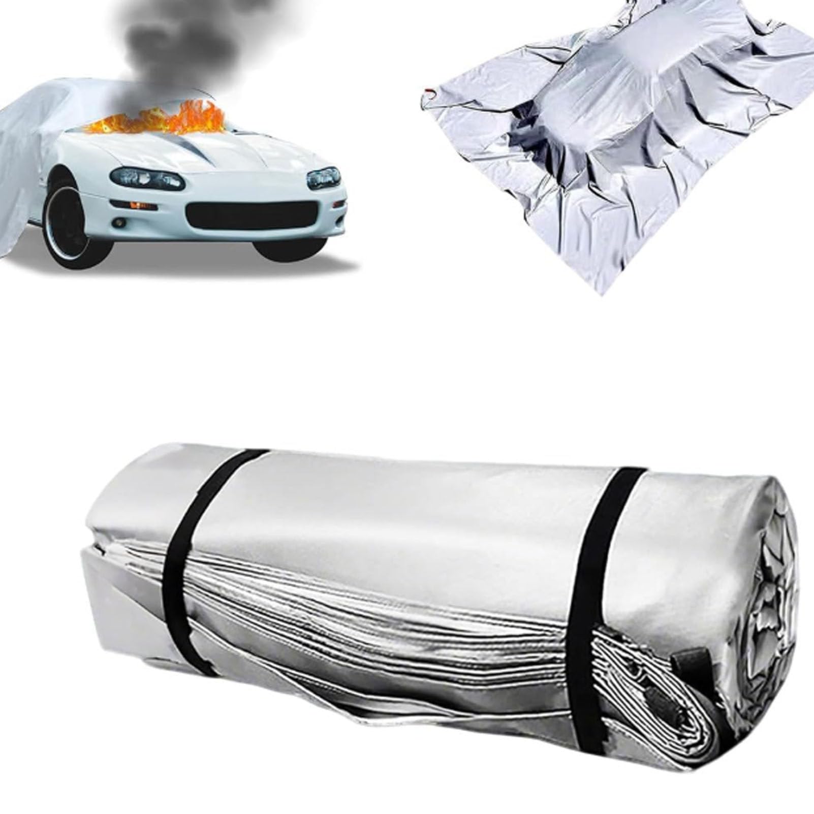 Manta ignífuga reutilizable para coche, manta extintor de emergencia para vehículos, manta de seguridad de supervivencia para casa, camping, almacén, 6 x 9 m