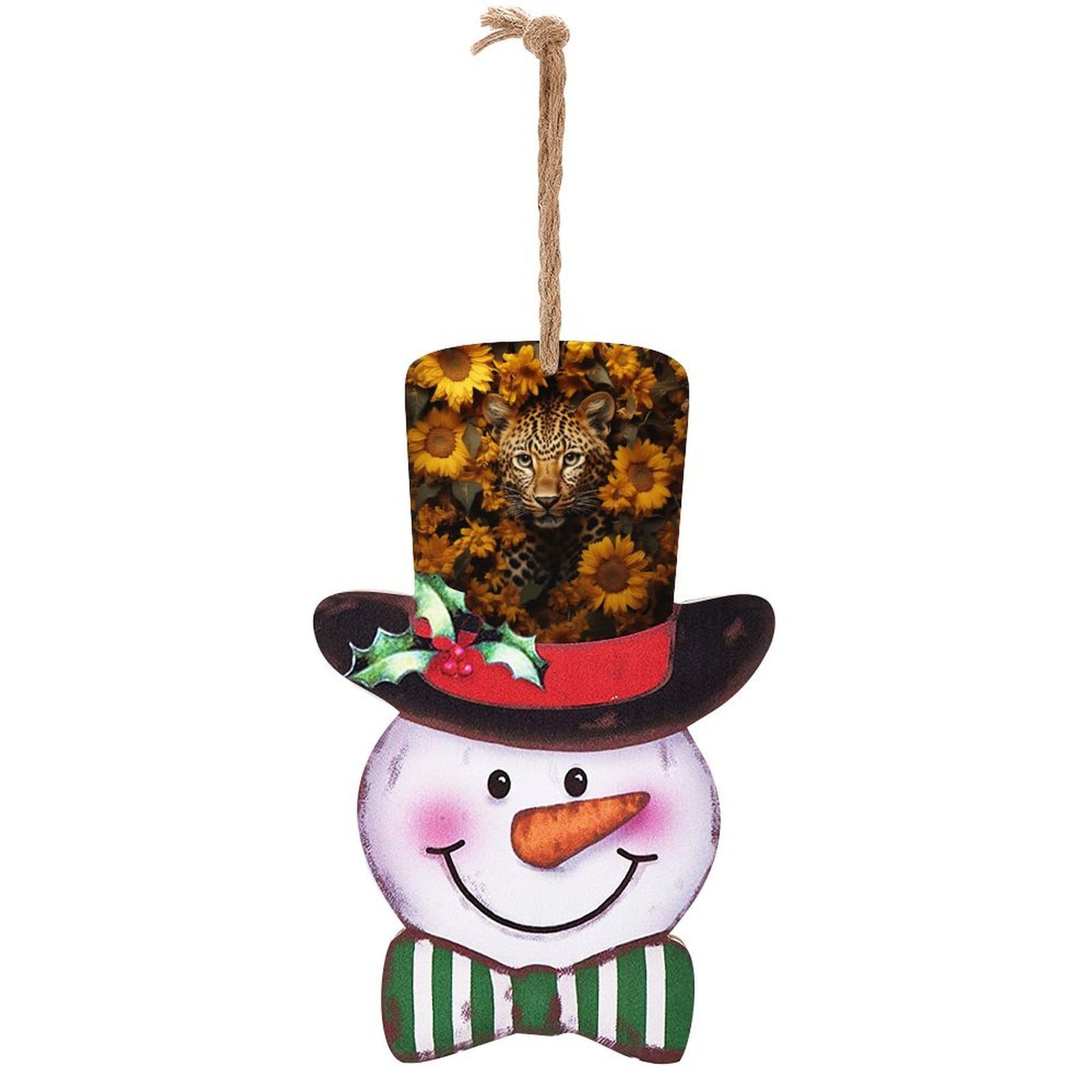 Bonhomme de neige en bois de Noël, l'esprit festif léopard pour réchauffer votre foyer