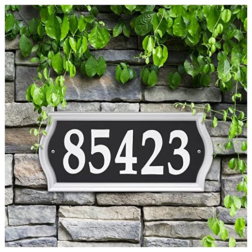 Whitehall 14341 Nite Bright Ashland Reflective Address Numbers Sign, Black/Silver