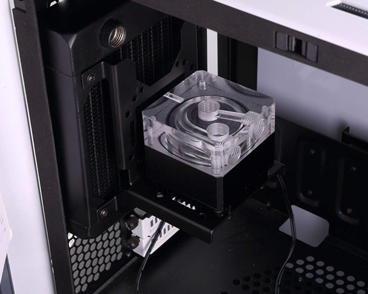 Bykski 120mm Multi Function 90 Degree Shelf Style Water Cooling Bracket - Black (B-PMFS)