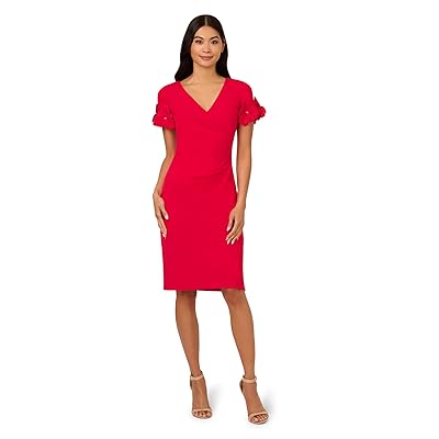 Adrianna Papell Knit Crepe Short Dress Women