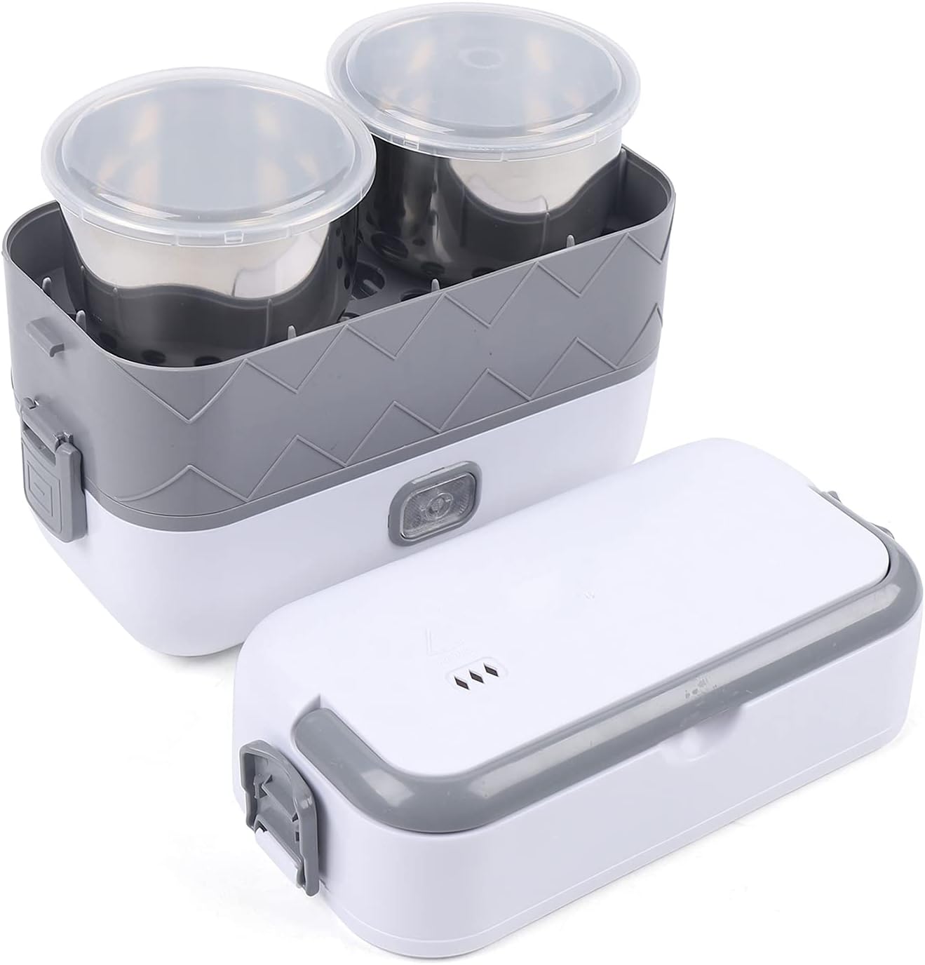 Electric Lunch Box, 2 Layers 1.48L Self Cooking Heating Food Steamer Heater Portable Mini Rice Cooker Bento Box for Home Office School,Electric Heating Lunch Boxes