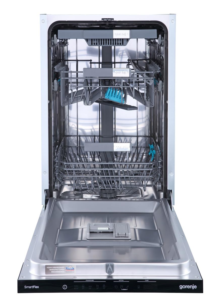 Gorenje GV583C10 Lavavajillas totalmente integrado, 45 cm, 10 tapas, apertura automática de puerta TotalDry extrahigiene, protección completa contra el desbordamiento, temperatura de lavado hasta 65 °