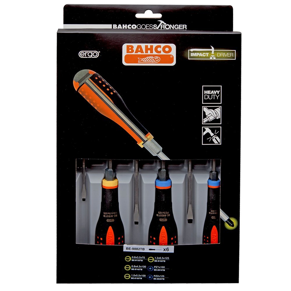 Bahco Ergo Through Blade Screwdriver Set6 Piece Premium Tool Kit For Professionals from B&Q