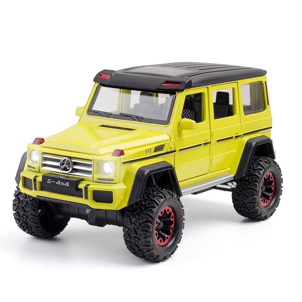 VARIYA ENTERPRISE® 1/24 Big Mercedes AMG G500 4X4 Toy Car Metal Pull Back Diecast Car with Openable Door and Sound Light, Gifts Toys for Kids【 Green 】