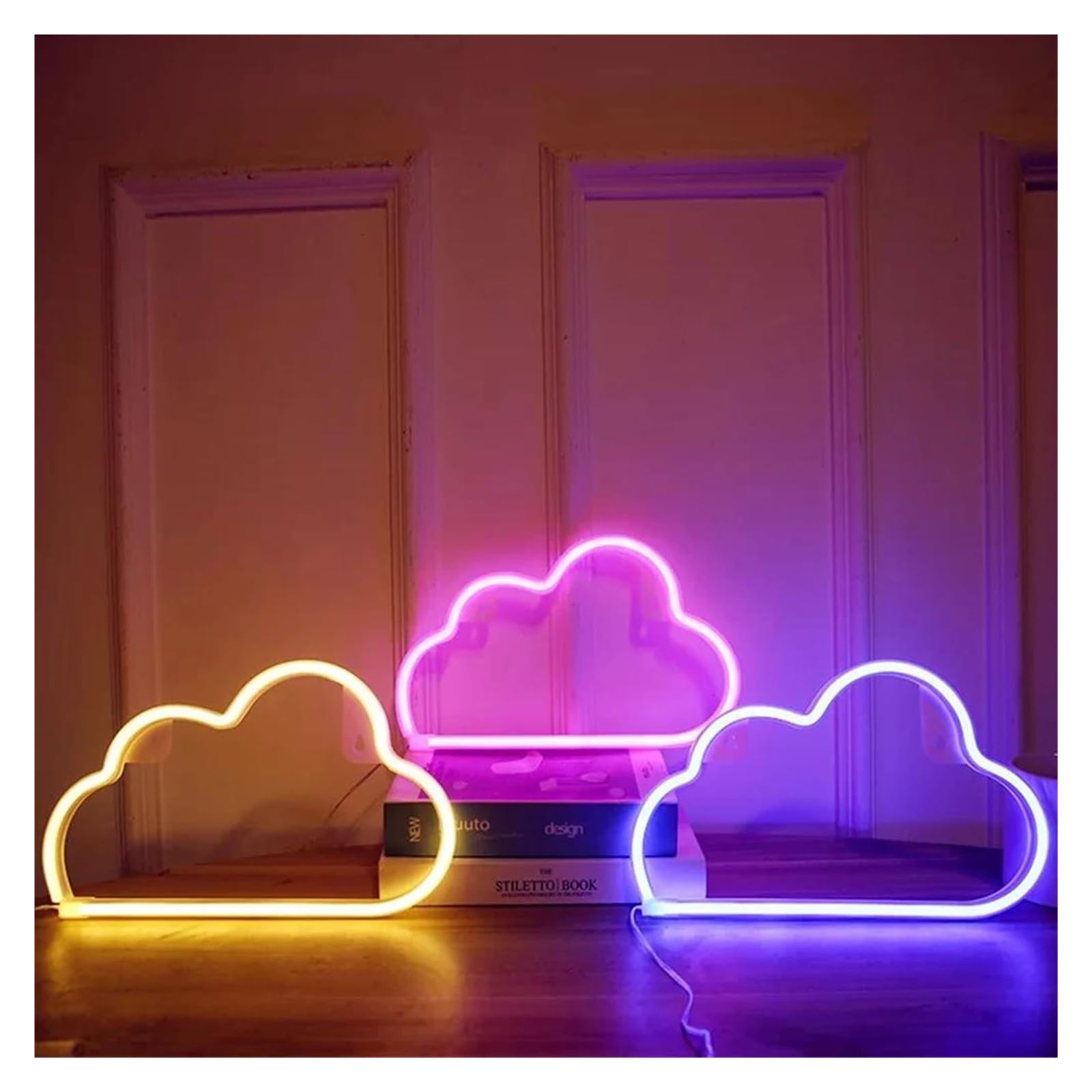 Luces Art Decoration Christmas Letrero De Luz De Neón En Forma De Nube, Lámparas De Noche De LED Neón Para Colgar En La Pared, Lámpara Decorativa Para Hogar, Dormitorio, Fiesta Y Boda(Rosa)