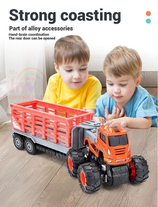Image of 1:43 Metal Toys Alloy Diecast Truck Set Toy, Diecast Miniature Car Model (Animal Transportation Truck),Assorted
