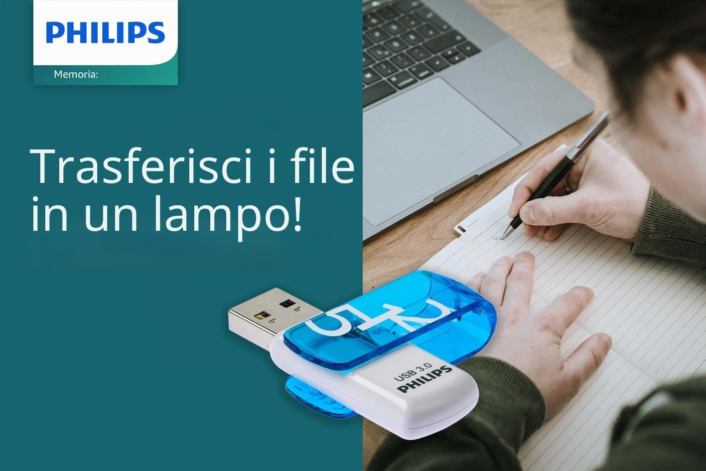 Philips Vivid Edition Super Speed USB 3.0 unità flash USB 512 GB con cappuccio girevole per PC, laptop, computer, archiviazione dati, velocità di lettura fino a 120 MB/s