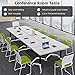 Mxespoir Conference Table, Folding Conference Room Tables with Flip-Top Design, Mobile Seminars Dynamic Meetings Training Tables for Offices, Classrooms, and Meeting Room (White, 47.2×15.7×29.5in)