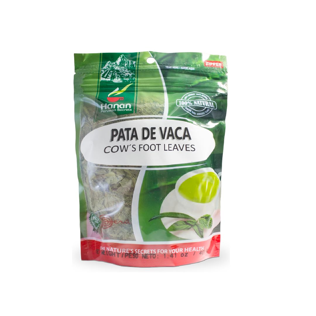 Hanan Peruvian Secrets Cow's foot Loose (Pata de Vaca) Leaf Tea | 100% All-Natural Bauhinia forficata Leaves from Peru | 1.41oz (40g)
