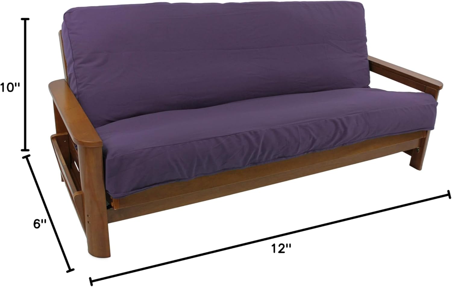 Blazing Needles Solid Twill 8 to 9-inch Full Futon Cover