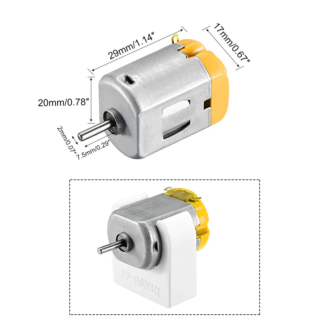 sourcing map 25pz 20mm Motore DC Base Staffa Montaggio sede