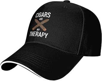 Cigars are My Therapy Funny Gift for Cigar Smoker Lover Vintage Distressed Baseball Cap Dad Golf Hat for Men Women